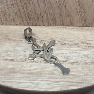 Stainless Steel Cross Pendant Necklace - Silver